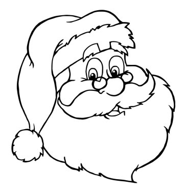 Outline of Santa's Face clipart