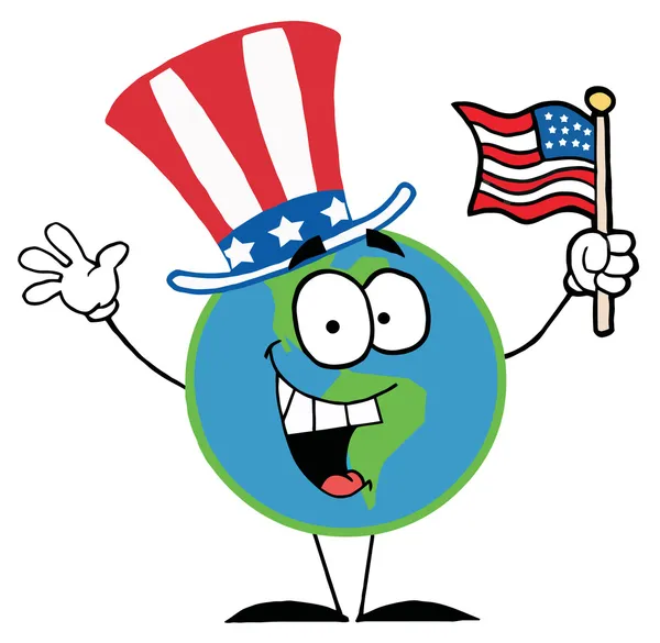 Personaggi dei cartoni animati con bandiera americana — Foto Stock