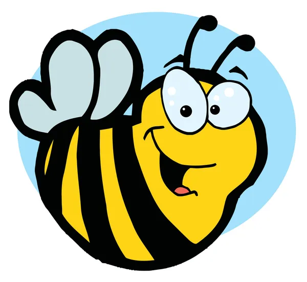 黄色い蜂の漫画のキャラクターの笑みを浮かべてください — ストック写真
