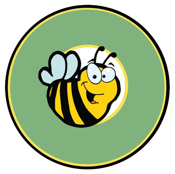 Uśmiechający Się Pszczół Zielone Kółko — Zdjęcie stockowe