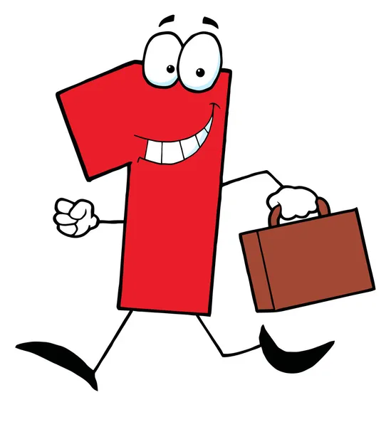 ブリーフケースかスーツケースを運ぶ赤い番号を つの男 — ストック写真