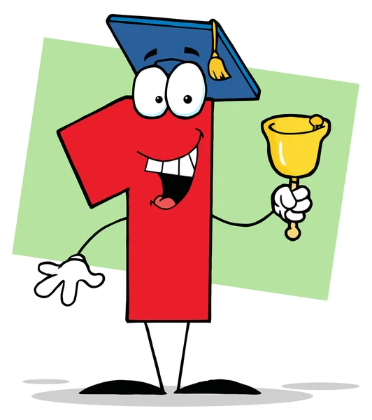 Number One Ringing A Bell And Graduate Cap — Stock Photo, Image