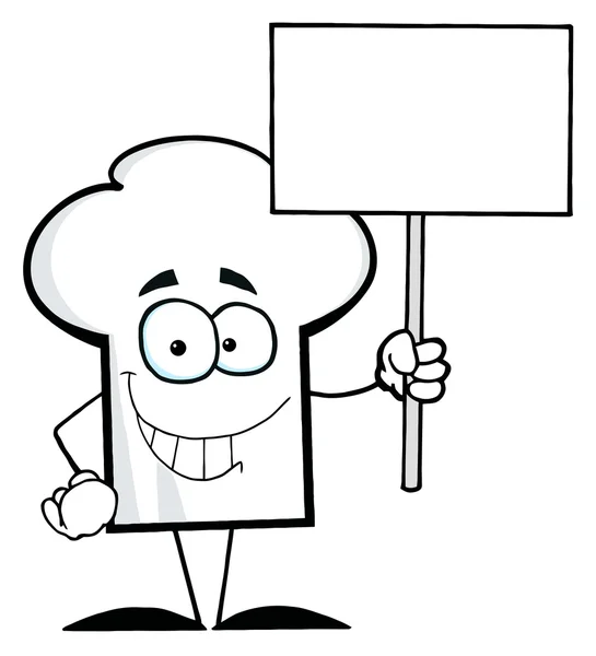 Chef sombrero chico sosteniendo un signo en blanco — Foto de Stock