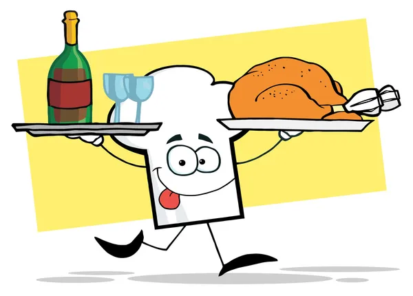 Šéfkuchař kloboukový chlapík červené víno a Turecko — Stock fotografie