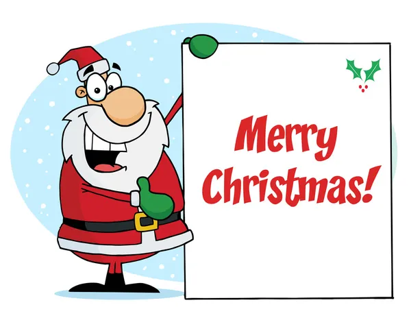 Der Weihnachtsmann präsentiert ein Zeichen — Stockfoto