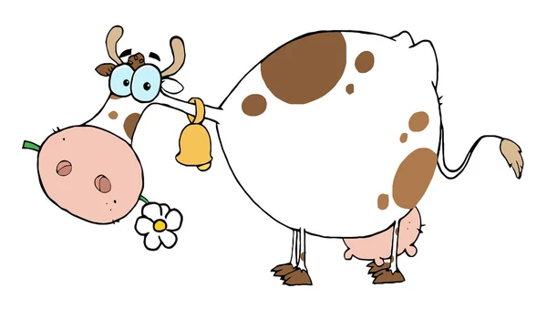 Κινούμενα Σχέδια Χαρακτήρα Αγελάδα Διαφορετικό Χρώμα Λευκό — Φωτογραφία Αρχείου