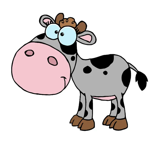 Zeichentrickfigur Kalb Verschiedene Farbe Grau — Stockfoto