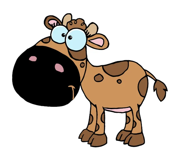 Zeichentrickfigur Kalb Verschiedene Farbe Braun — Stockfoto