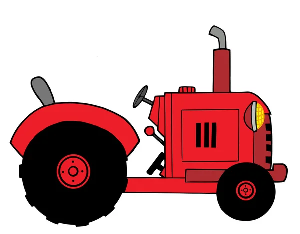 Ilustración Tractor Granja Roja Vintage — Foto de Stock