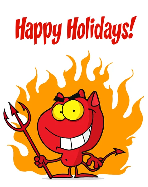 휴일 붉은 할로윈 악마와 인사말 — 스톡 사진