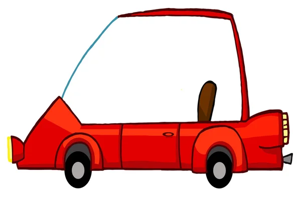 Kırmızı Spor Araba Karikatür Karakter — Stok fotoğraf
