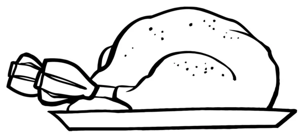 Bir tepsi üzerine kavrulmuş hindi özetlenen — Stok fotoğraf