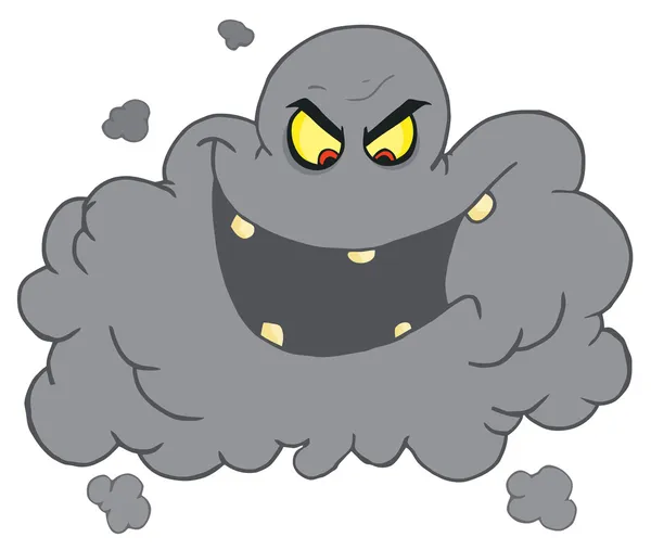 Nuvem Preta Dos Desenhos Animados Fumaça — Fotografia de Stock