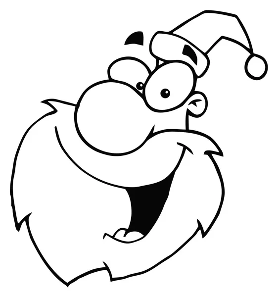 Esboço de uma cara de Papai Noel rindo, virando à esquerda — Fotografia de Stock