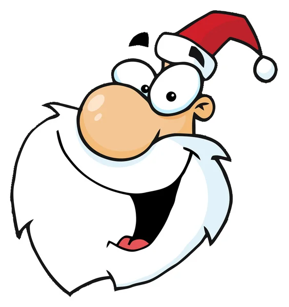 Happy Cartoon Santa Hoofd Gerichte Links — Stockfoto