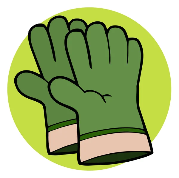 园艺工具 副绿色园艺手手套 — 图库照片