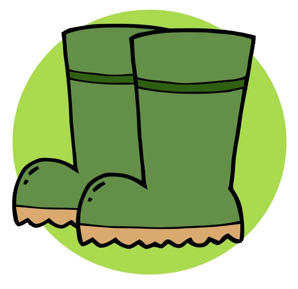 Zelené zahradníci gumové boty — Stock fotografie