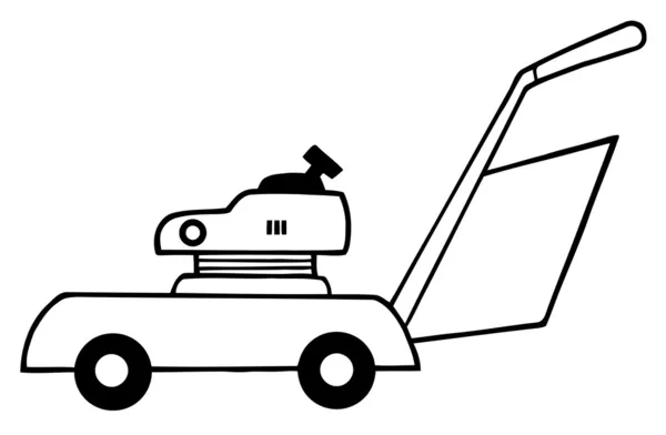 Outlined Lawn Mower Illustration — Stock Photo, Image