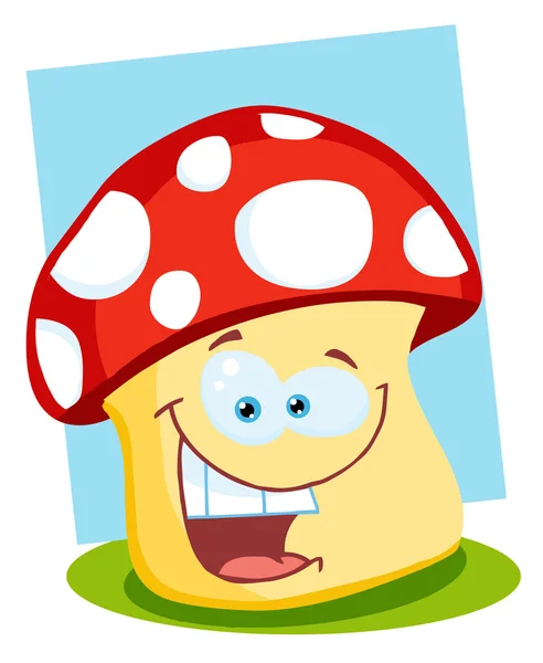 快乐的蘑菇脸微笑 — 图库照片