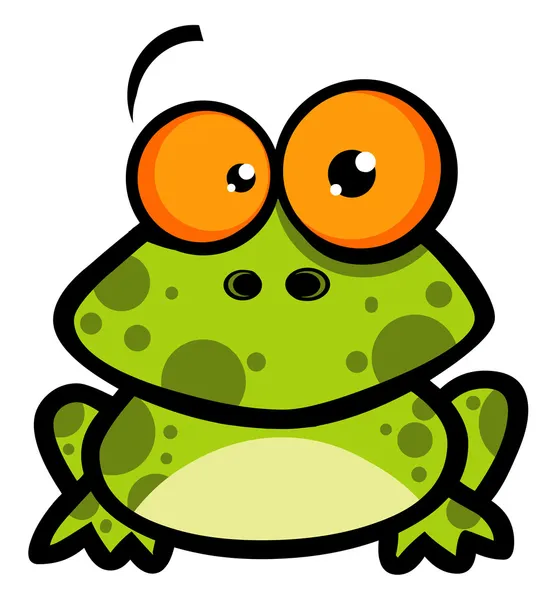 橙色的大眼睛傻傻的斑点的青蛙 — 图库照片