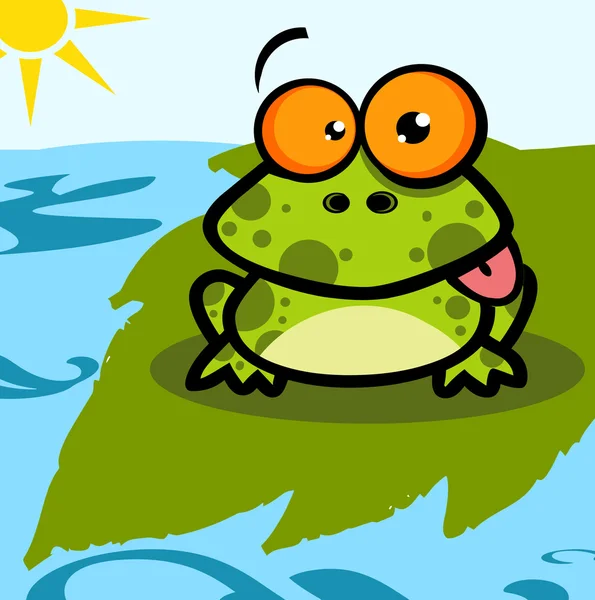 Postać z kreskówki żaba — Zdjęcie stockowe