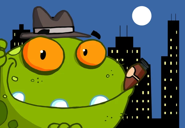 Comic-Figur des Mobsters Frosch — Stockfoto