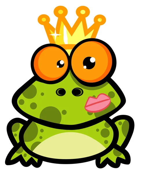 Frog Prince Cartoon Character — Stock Photo, Image