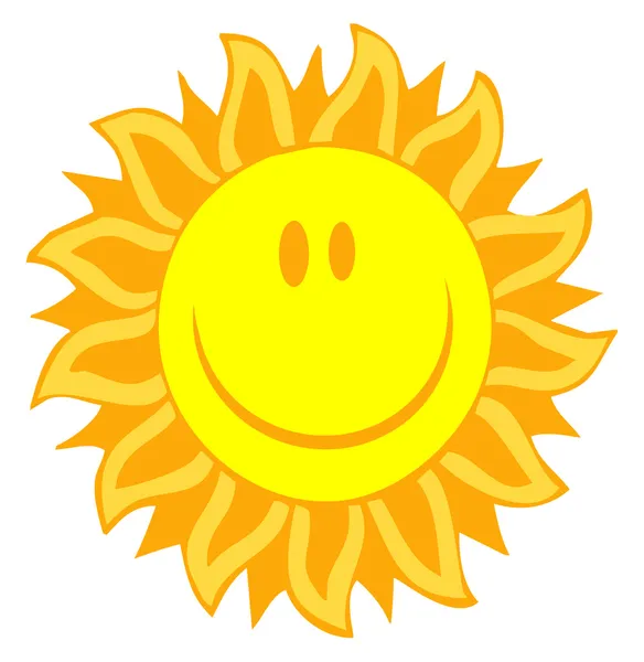 Szczęśliwy słońce twarz z płatek jak promienie — Zdjęcie stockowe