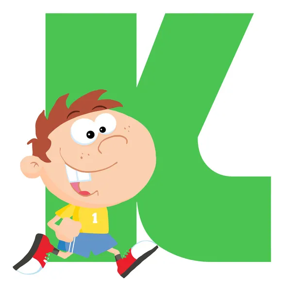Літера K з дитиною — стокове фото