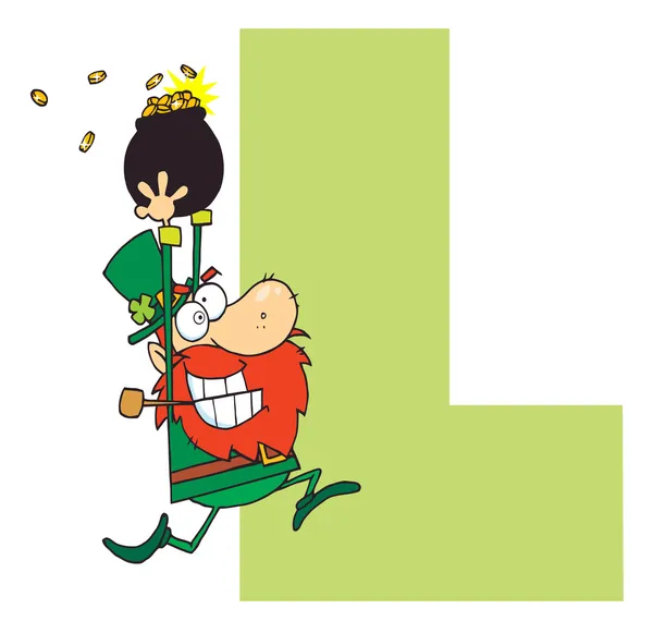 Letter Leprechaun Cartoon Character — Stock Photo, Image