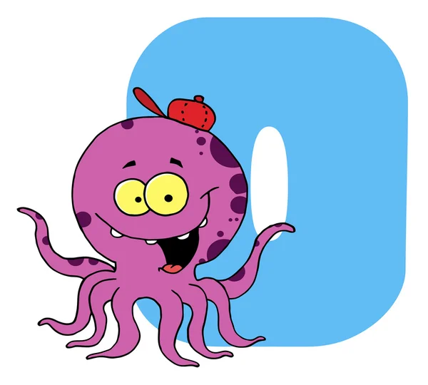 Alfabet o met een octopus — Stockfoto