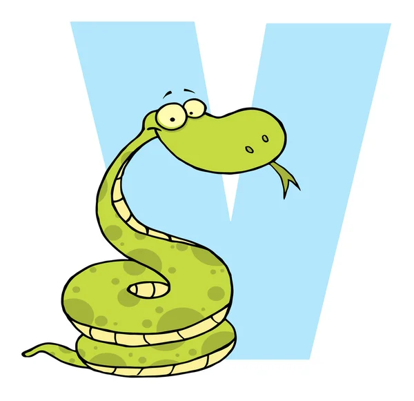 Letter V With A Viper — Stock Photo, Image