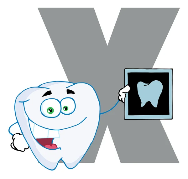 Letter Dental Ray Cartoon Character — Stock Photo, Image