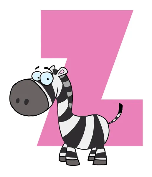 Буква Z с зеброй — стоковое фото