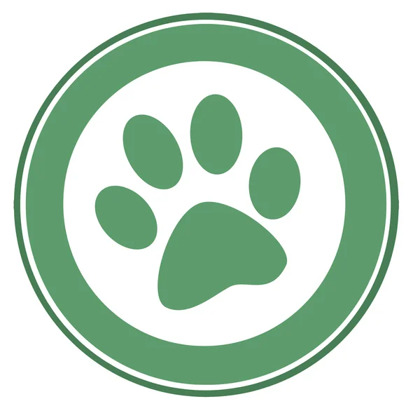 Zelená psí tlapa tisk — Stock fotografie