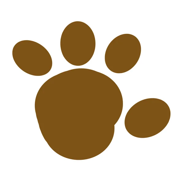 Brown Rounded Paw Print — Stock Photo, Image