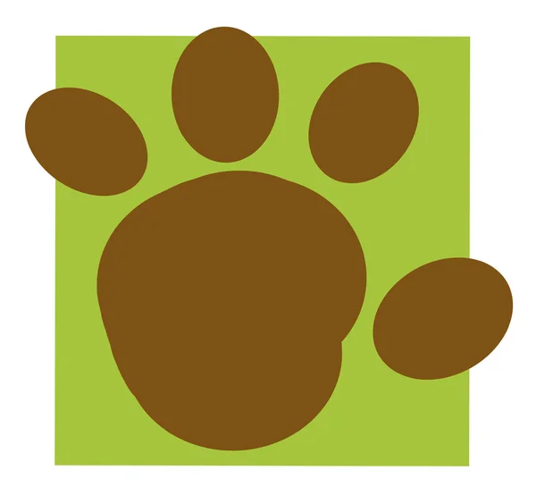 Brown Rounded Paw Print — Stock Photo, Image