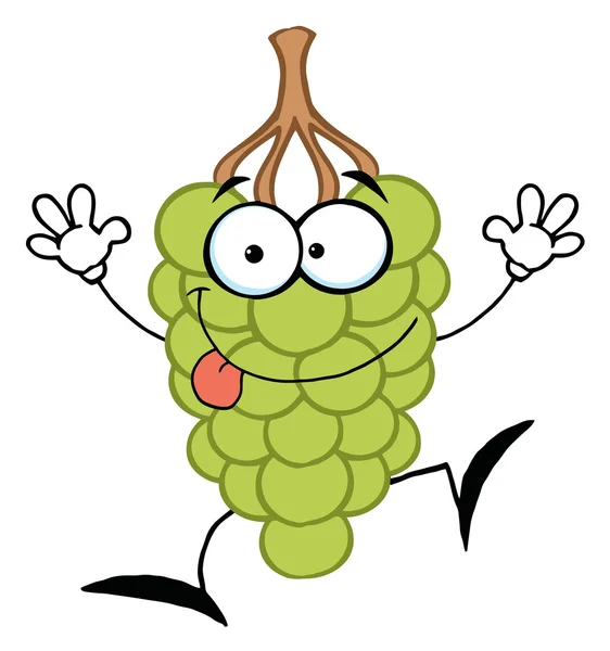 Funny Green Grape Character — стоковое фото