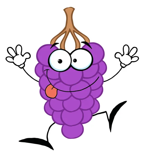 Happy Purple Grape Character — Fotografie, imagine de stoc