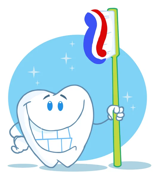 stock image Happy Smiling Tooth With Toothbrush