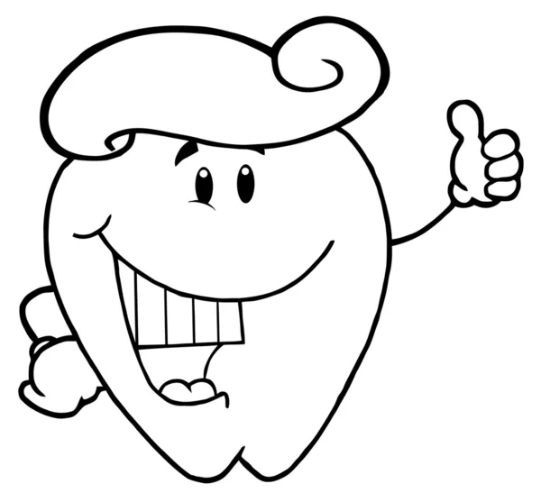 Przedstawiona postać z kreskówki zębów z pasty do zębów — Zdjęcie stockowe