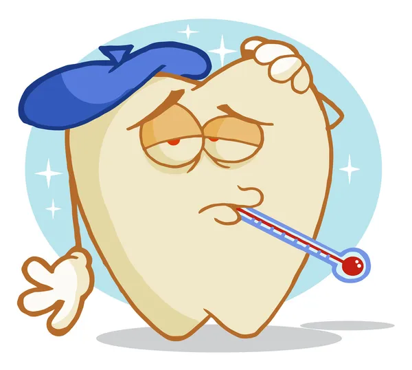 Postać z kreskówki próchnicy zębów — Zdjęcie stockowe