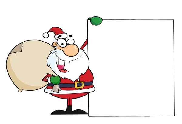 Santa klausul presentera ett tomt tecken — Stockfoto