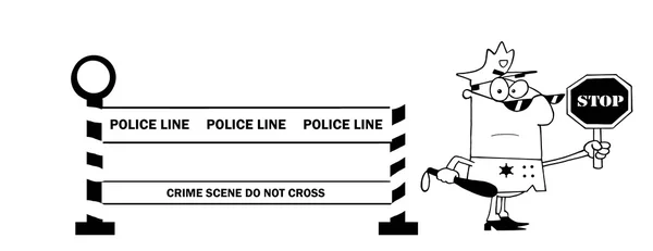 Overzicht politie lijn en verkeer politieagent — Stockfoto