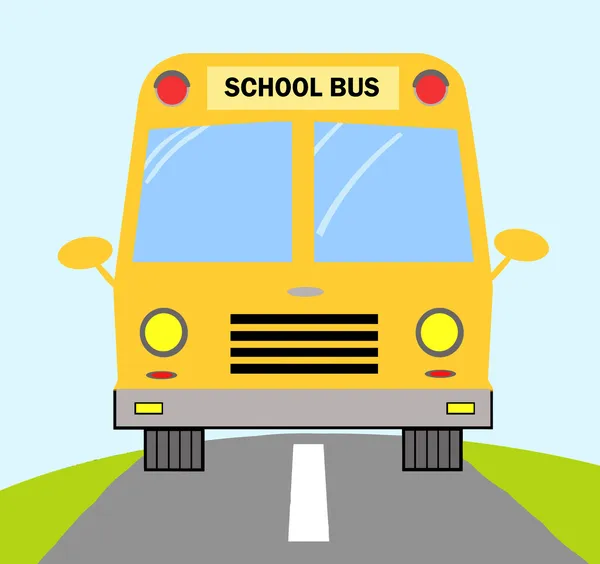 School bus op weg — Stockfoto