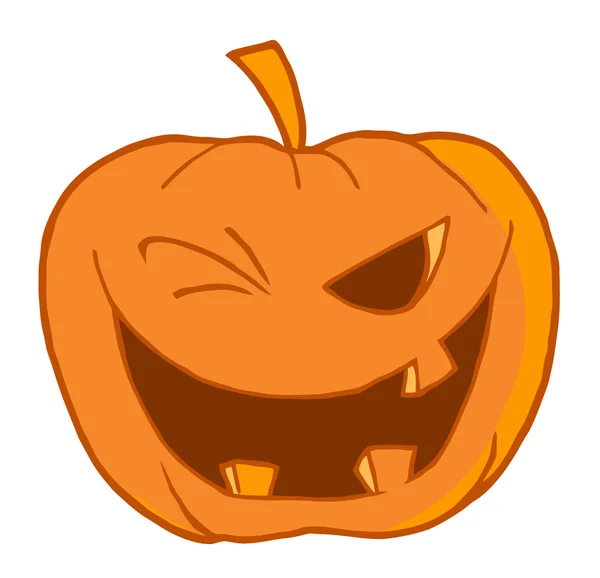 Halloween Pumpkin Winking — Stock Photo, Image