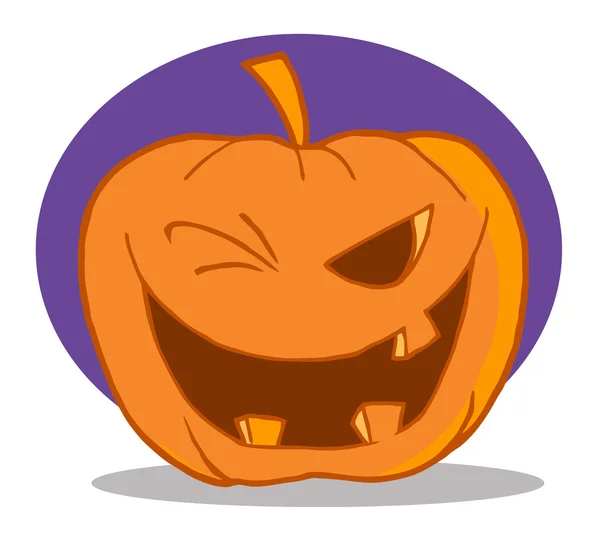 Caráter Abóbora Halloween Piscando — Fotografia de Stock