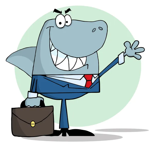 挨拶を振ってビジネス サメ — ストック写真