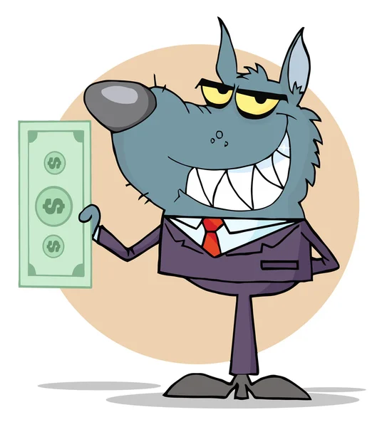 Wolf Businessman Over Beige — Stock Photo, Image