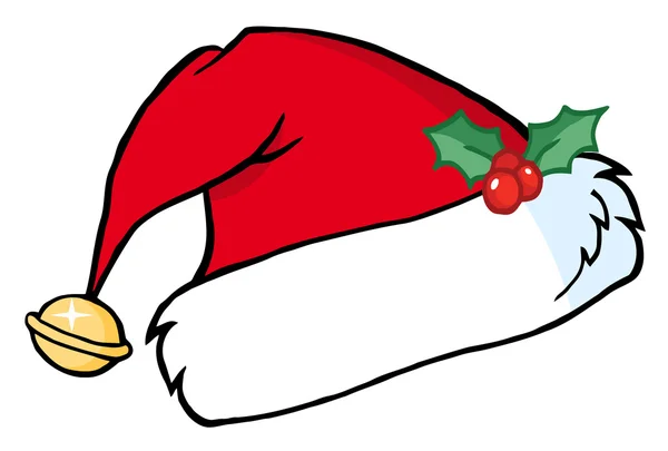Weihnachtsmann-Hut mit Stechpalmen — Stockfoto